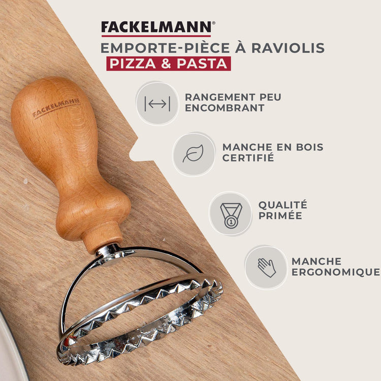 Emporte-pièce ravioli rond et cannelé 6,5 cm Fackelmann Pizza & Pasta