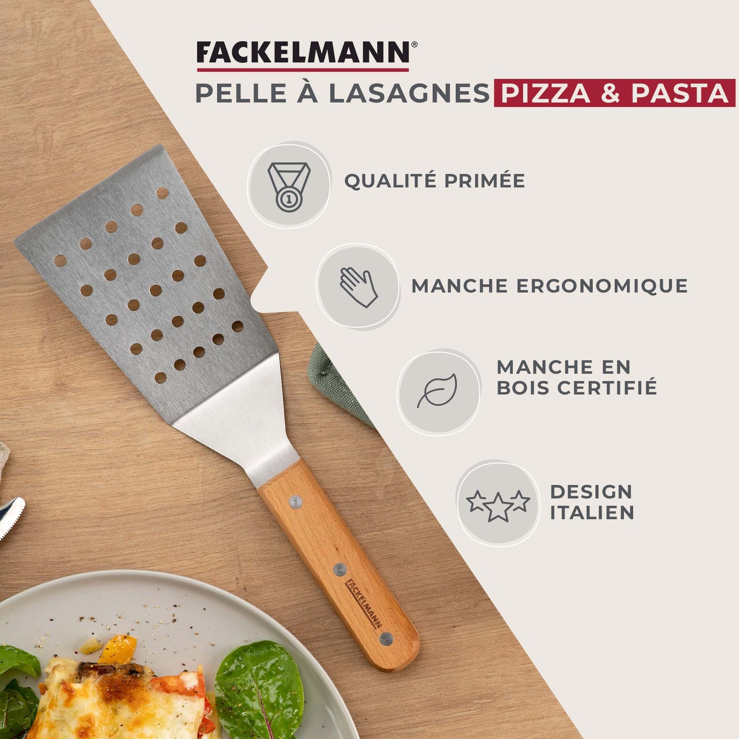 Pelle à pizza ajourée 29 cm Fackelmann Pizza & Pasta