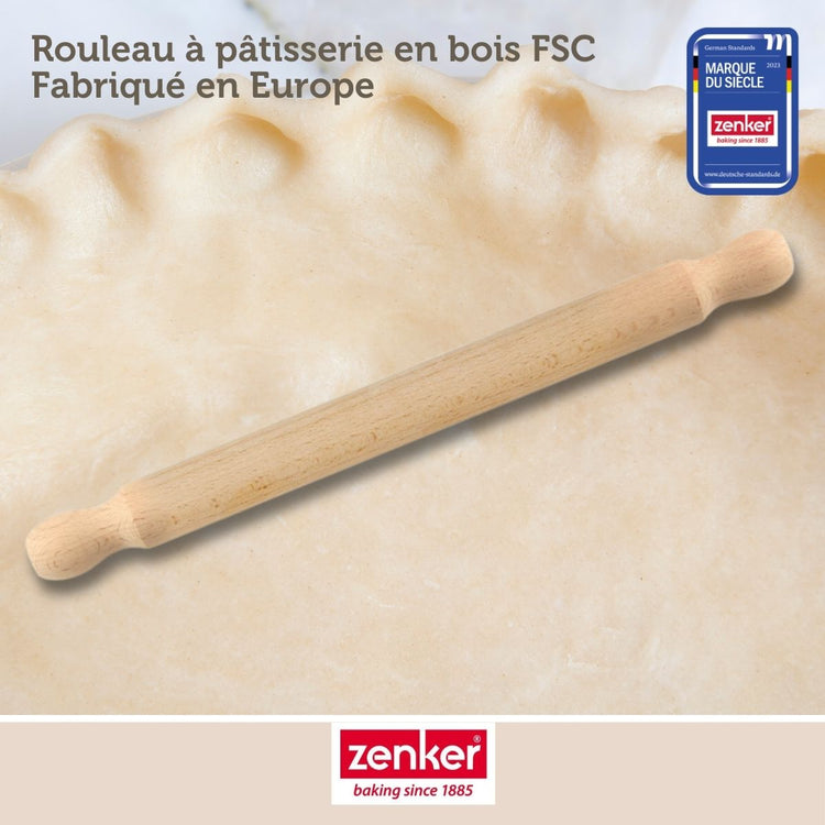 Rouleau à pâtisserie en bois certifié FSC 35 cm Zenker Smart Pastry