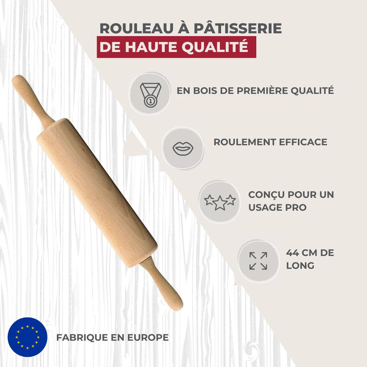 Rouleau à pâtisserie en bois Fackelmann Wood Edition