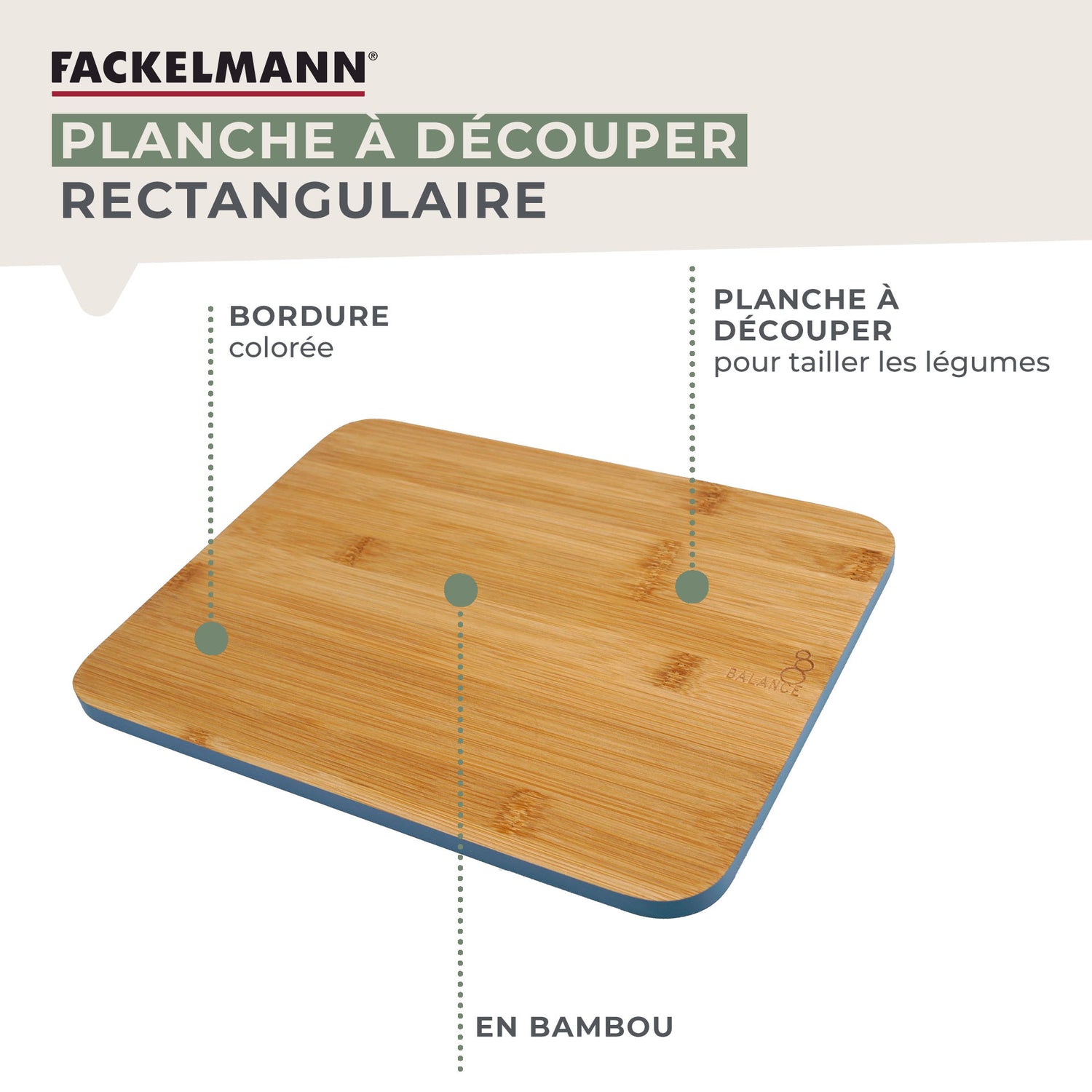 Planche à découper en bambou 30 x 23 cm Fackelmann Balance