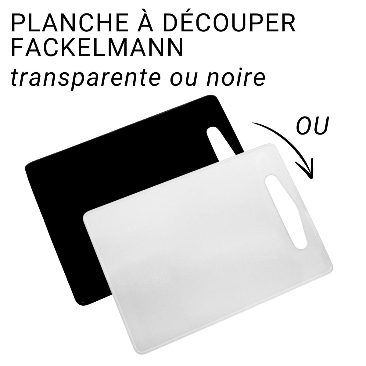 Planche à découper en plastique 34 x 24 cm transparente Fackelmann Basic