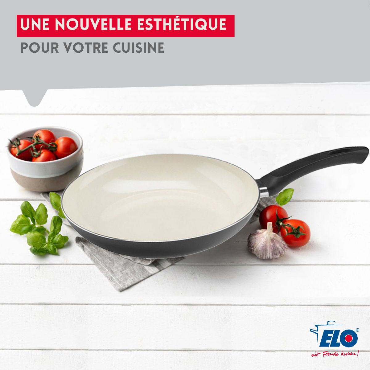 Poêle de cuisson avec revêtement céramique sans PFAS 24 cm Elo