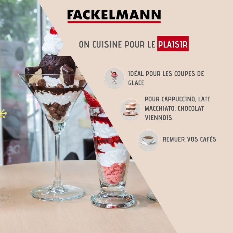 Lot de 3 cuillères à café long manche 20 cm Fackelmann Petit Déjeuner