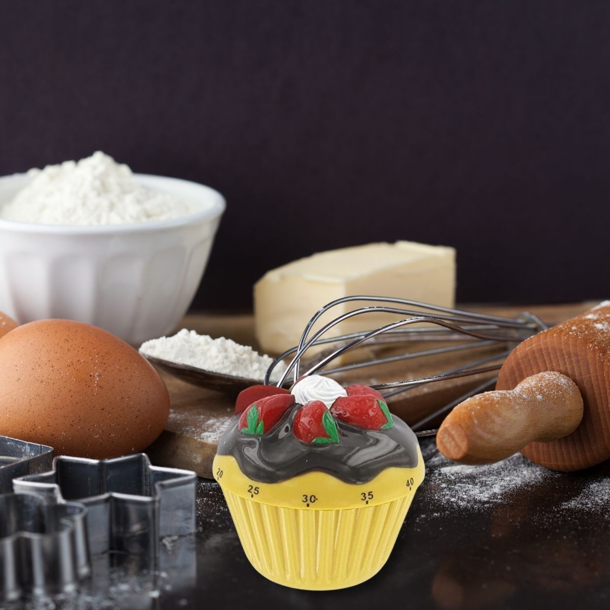 Minuteur de cuisine mécanique en forme de cupcake Zenker