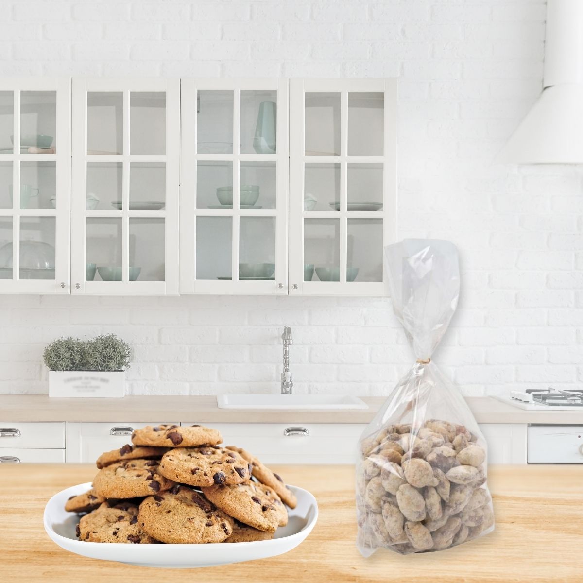 Lot de 10 grands sachets biscuits transparents Zenker