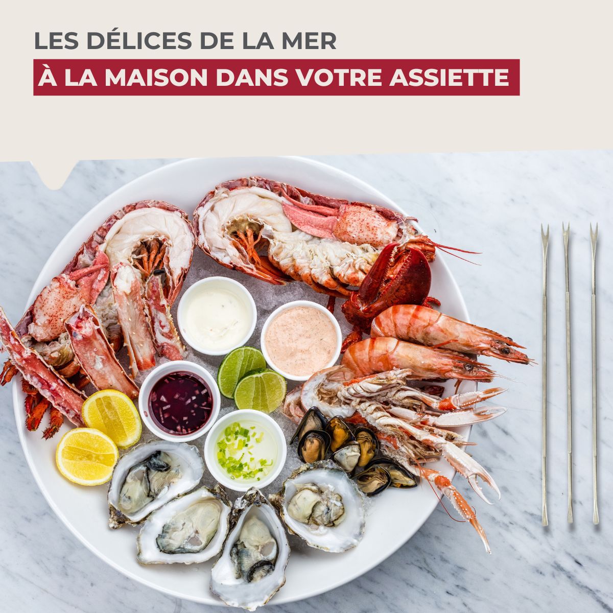 Lot de 6 fourchettes à crustacé en acier inoxydable Fackelmann