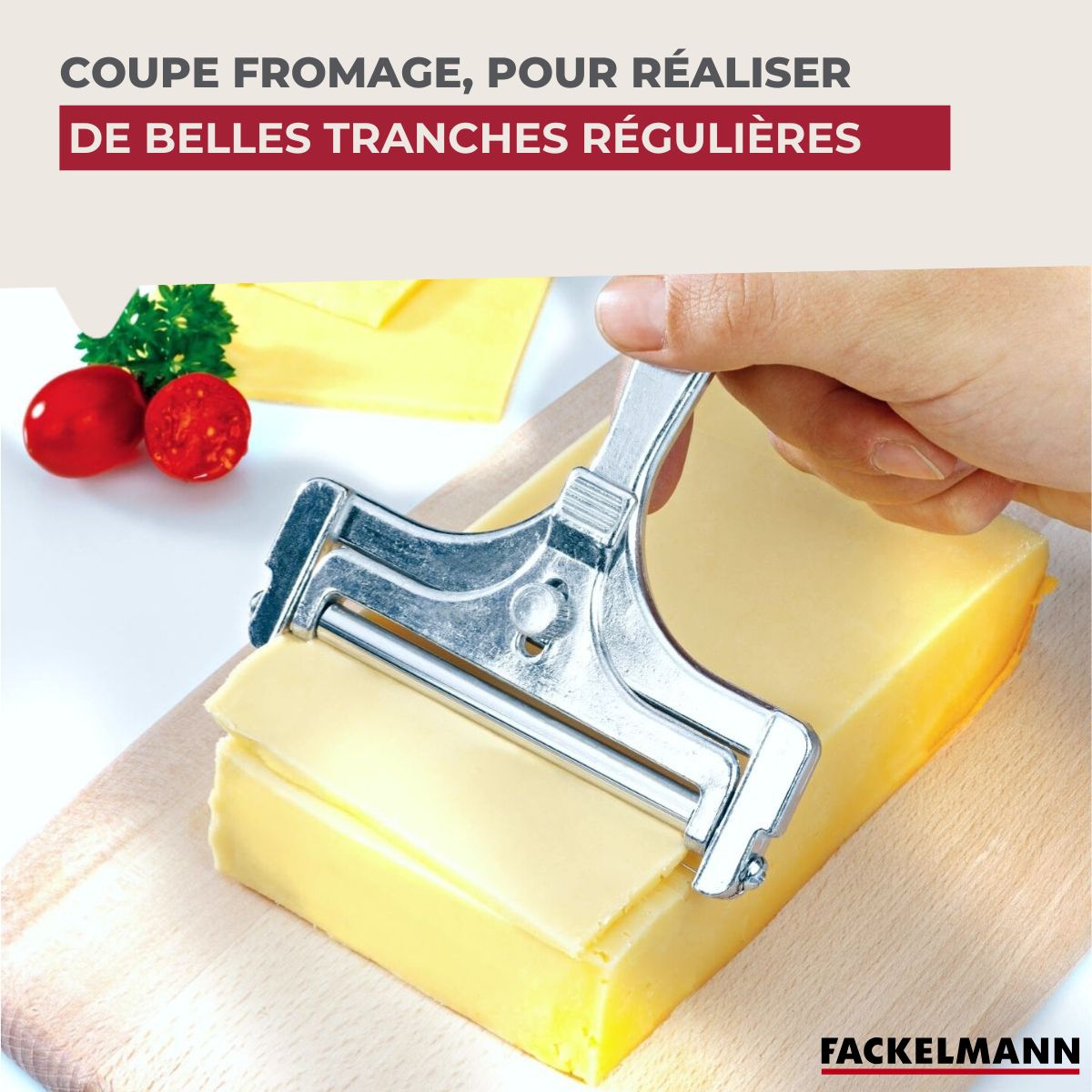coupe tranche fromage en inox fackelmann spécialités culinaires