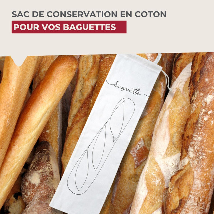 Sac de conservation pour baguette de pain en coton Fackelmann Eco Friendly