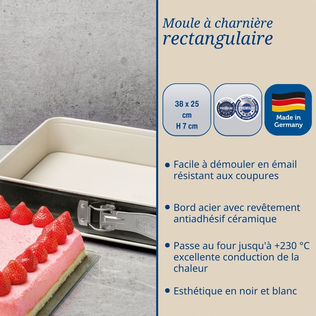 Moule à charnière rectangulaire 38 x 25 cm Dr Oetker Back-Trend