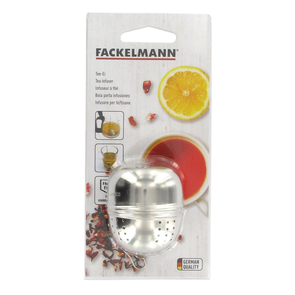 Boule à thé ovale en inox Fackelmann