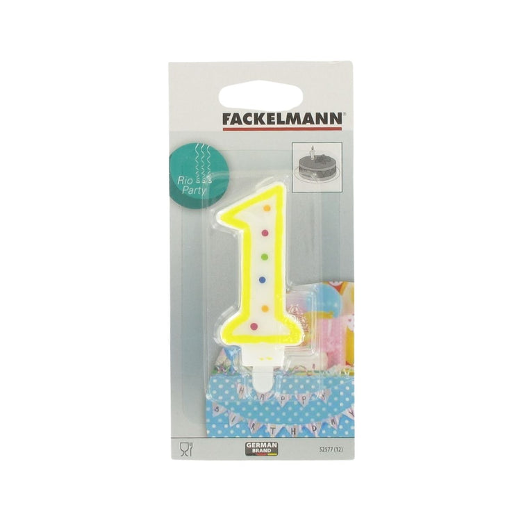 Bougie anniversaire chiffre 1 Fackelmann Rio Party