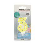 Bougie anniversaire chiffre 3 Fackelmann Rio Party