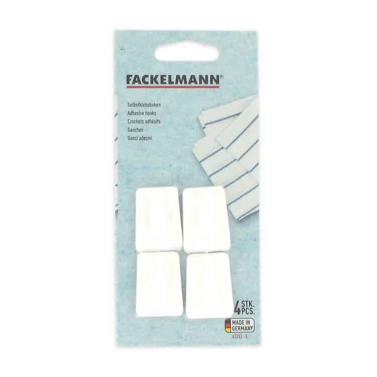 Lot de 4 crochets muraux adhésifs blancs Fackelmann Tecno