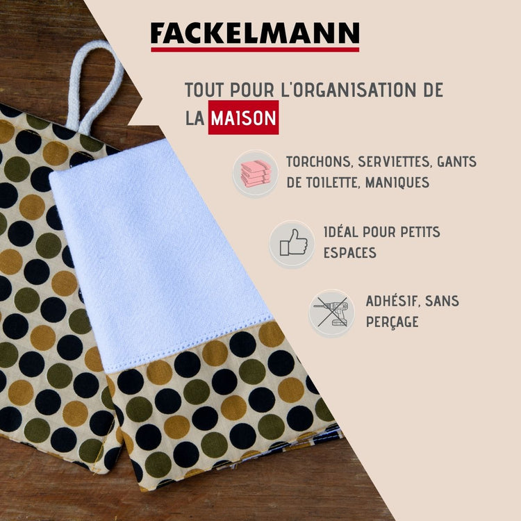 Lot de 3 crochet adhésifs ronds Fackelmann Tecno