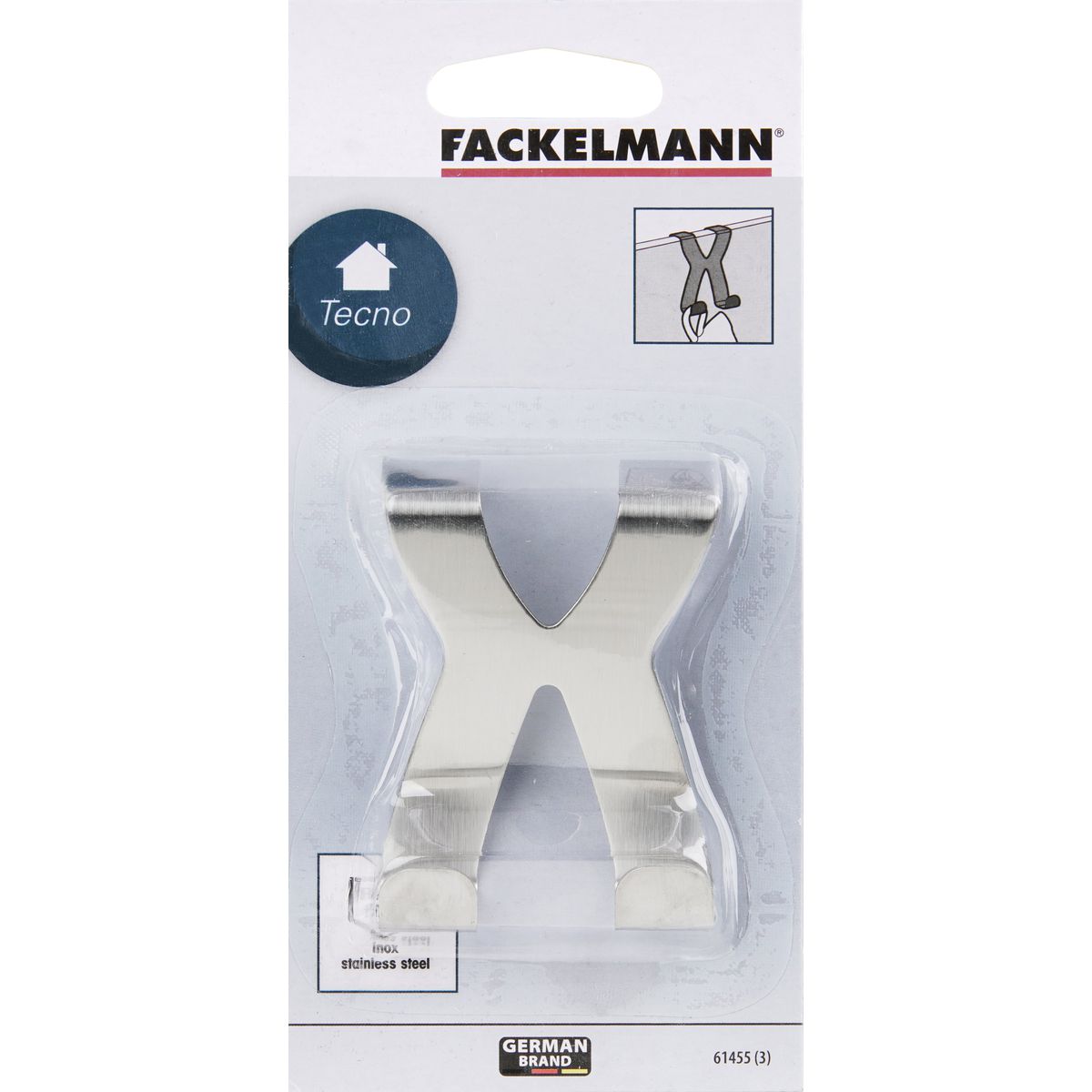 Crochet de porte inox Fackelmann Tecno