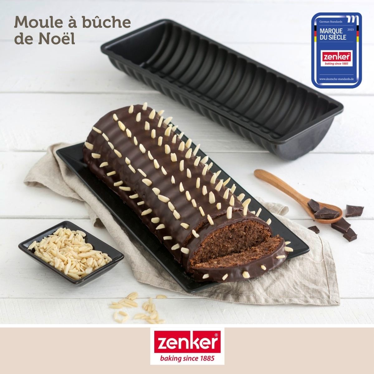 Moule à bûche de Noël Zenker Black Metallic