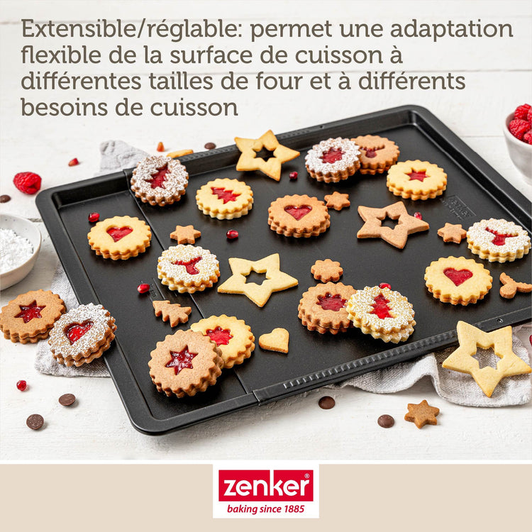 Plaque de cuisson four extensible de 37 à 52 cm Zenker Perfect Black +