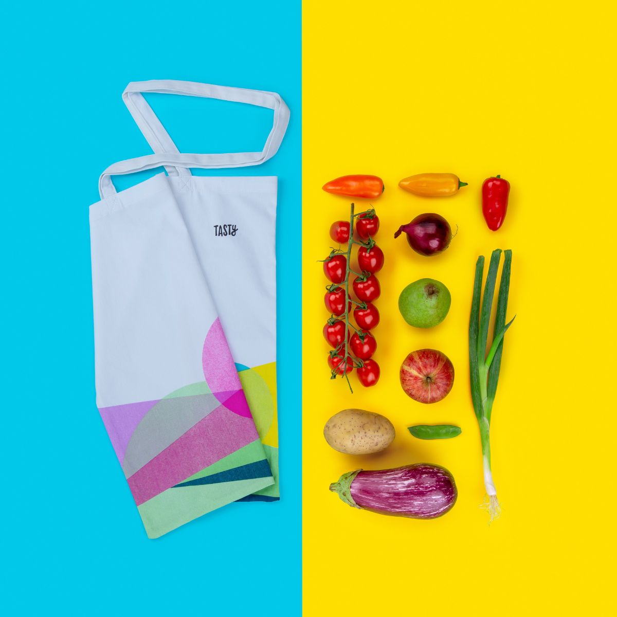 Sac de course type totebag en coton Tasty Green