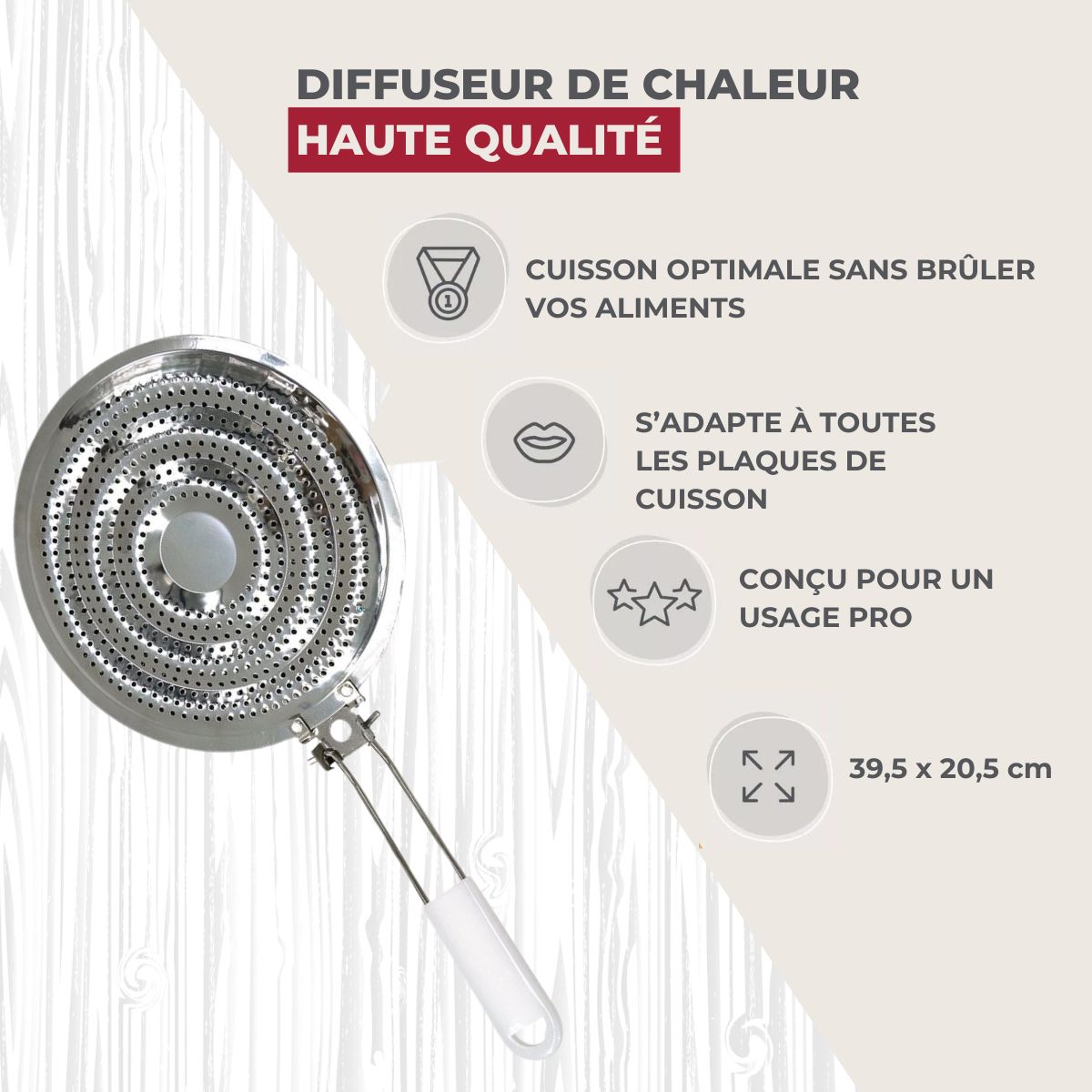 Diffuseur de chaleur pour plaque de cuisson gaz Fackelmann