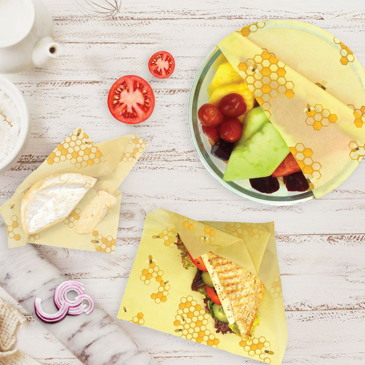 Set de 3 emballages en cire d'abeille Eco Friendly