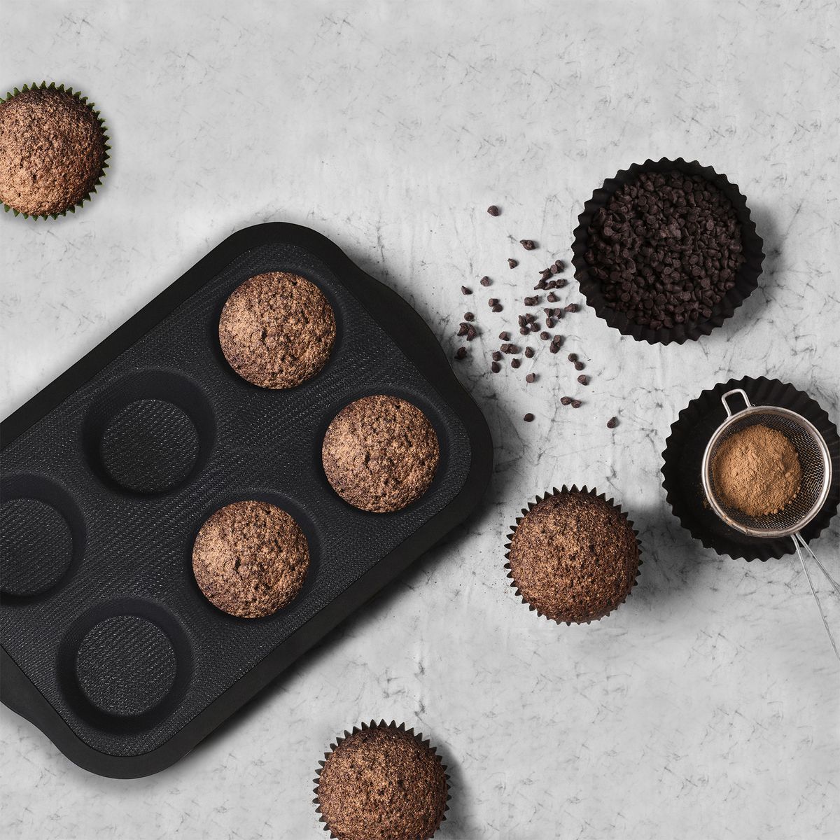 Moule à muffins 6 empreintes Zenker Silicone fibre de verre