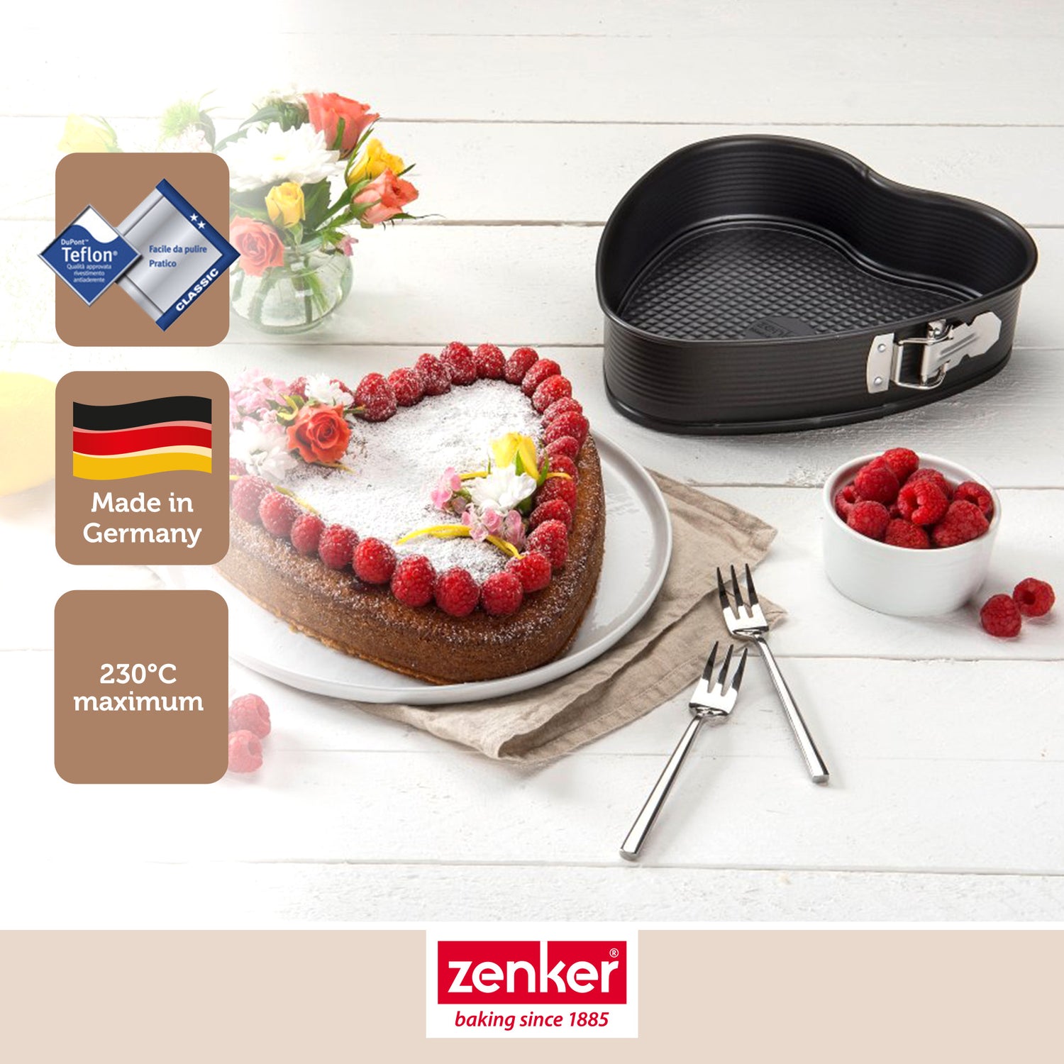 Moule à gâteau coeur avec charnière 27 x 25 cm Zenker Special Creative