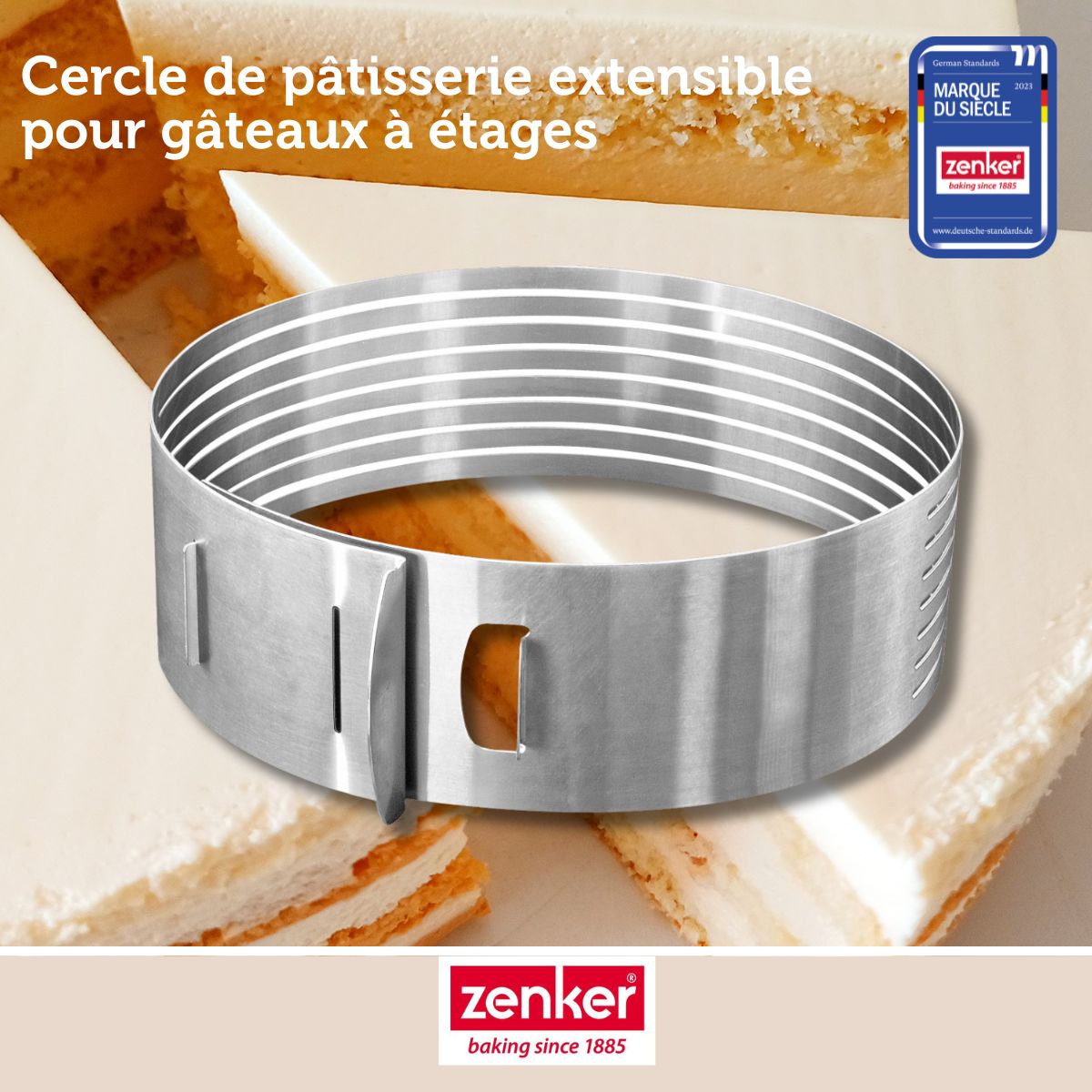 Cercle de pâtisserie pour trancher les gâteaux en étages