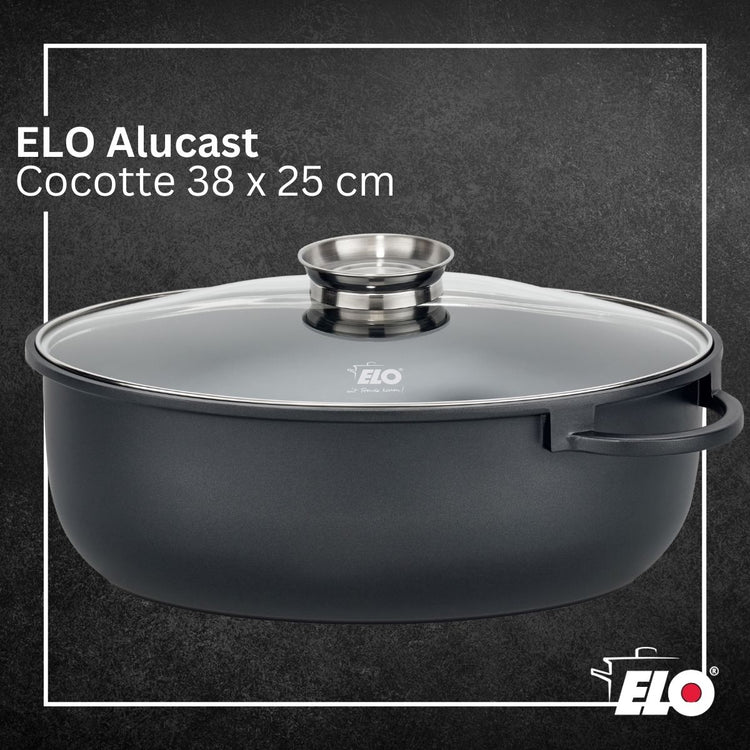 Cocotte 38 x 25 cm en fonte aluminium antiadhésive 7 L Elo Alucast