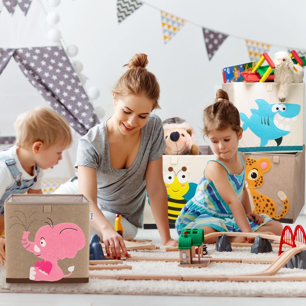 Boîte de rangement "éléphant rose" , compatible avec l'étagère IKEA KALLAX Lifeney