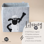 Boîte de rangement en feutre compatible Kallax Shaun poing levé Lifeney Shaun le mouton