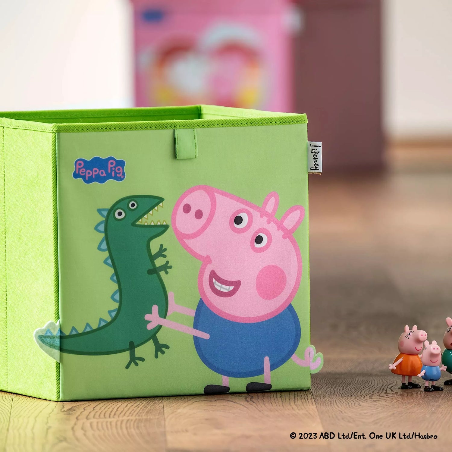 Boîte de rangement verte dinosaure compatible Kallax Lifeney Peppa Pig