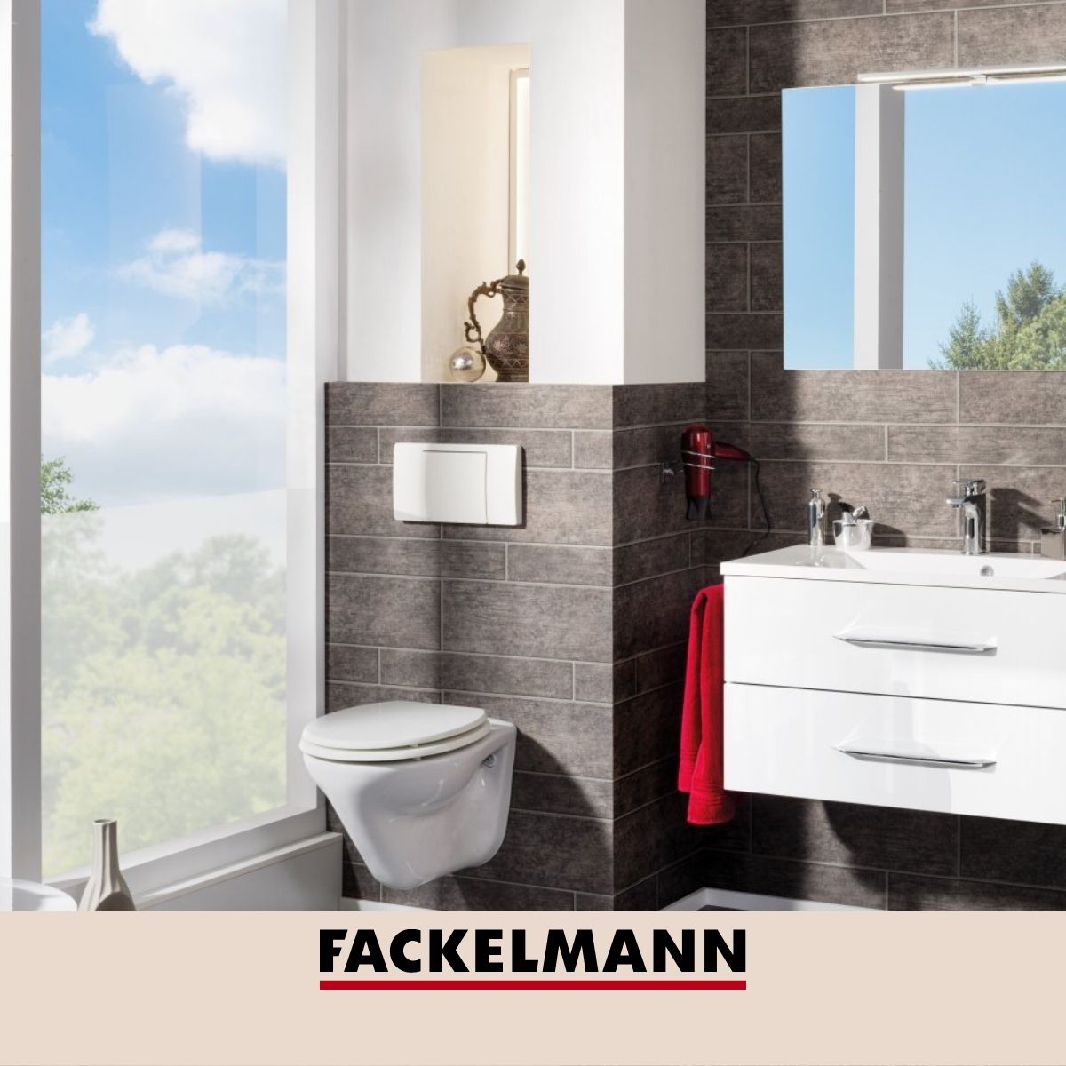 Brosse de toilette murale rechange gris Fackelmann Mare