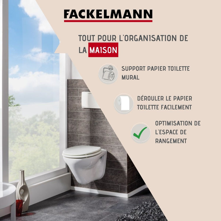 Porte papier toilette mural gris Fackelmann Vision