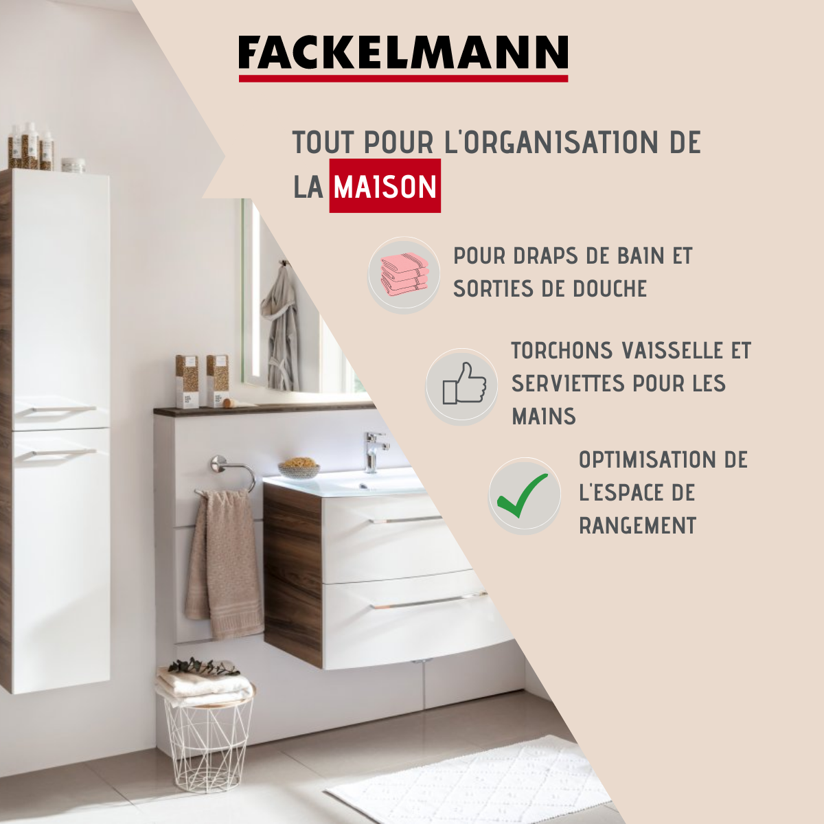 Porte serviette de salle de bain gris Fackelmann Vision