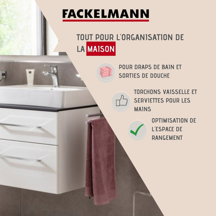Porte serviette double gris chrome Fackelmann Vision