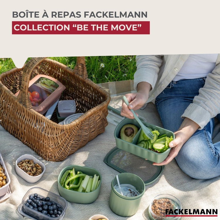 Lot de 6 lunch box 1 L avec 6 ustensiles de cuisine Fackelmann Storage