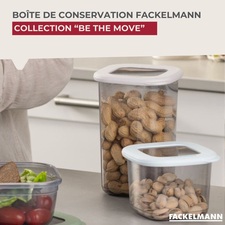 Lot de 2 boîtes hermétiques alimentaires L 11 cm Fackelmann Storage