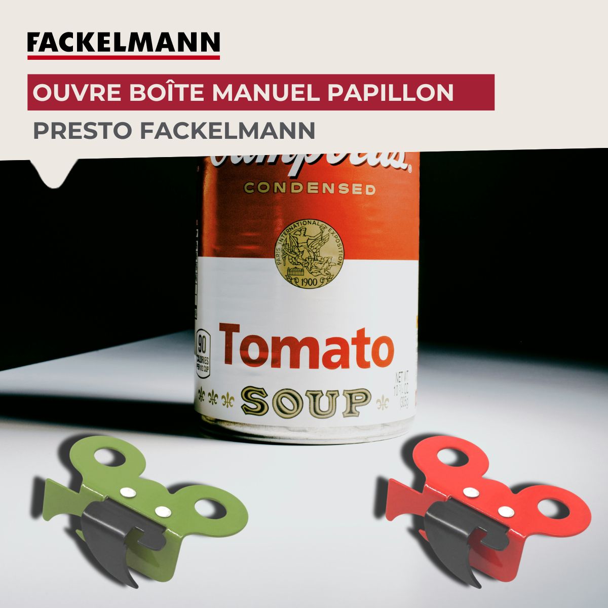 Ensemble de 2 Ouvre-boîtes manuel papillon Fackelmann