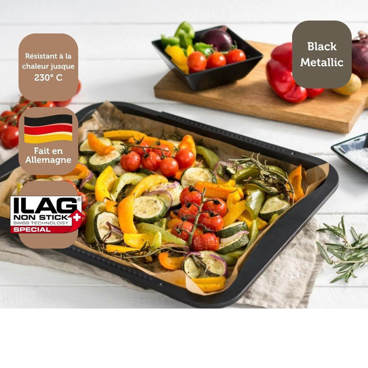 Ensemble comprenant 1 plaque de cuisson extensible, 1 spatule Zenker et 2 bols à mixer en inox Fackelmann