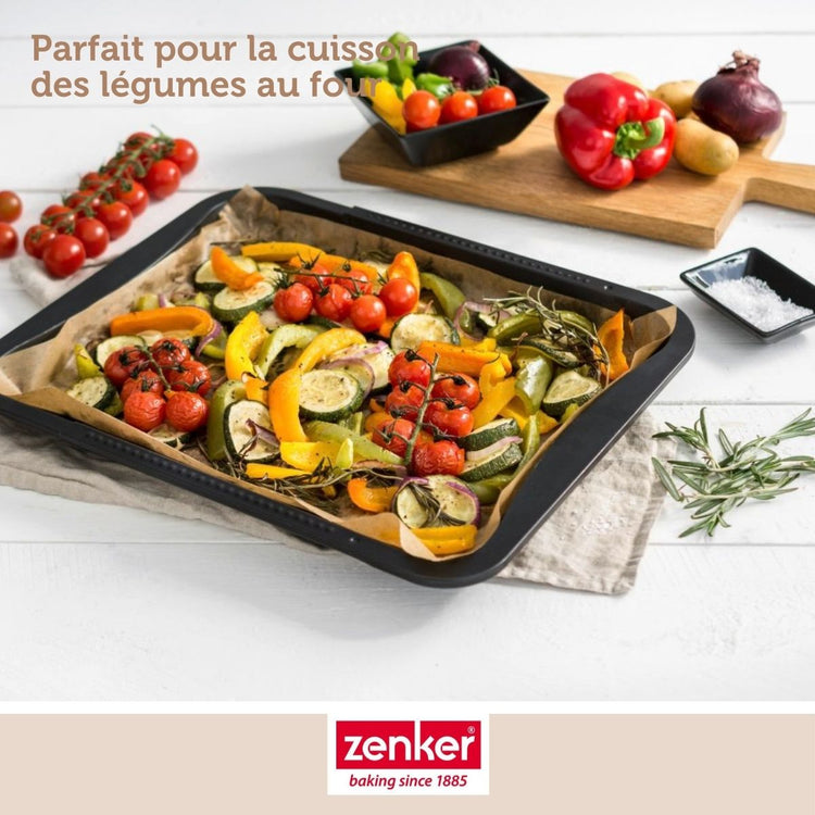 Set pâtisserie avec plaque de four extensible de 35-52 cm, 2 bols à mixer, verre mesureur et spatule Zenker