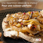 Batterie de cuisine avec 1 poêle de cuisson 32 cm et 1 faitout 20 cm en acier inoxydable sans PFAS Elo Collection Relief Solution Brillant