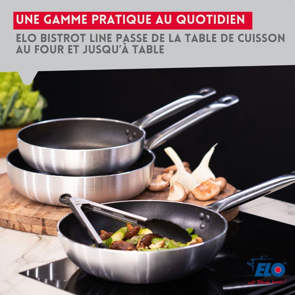 Lot de 2 poêles 24 et 28 cm céramique sans PFAS Bistro Line Elo