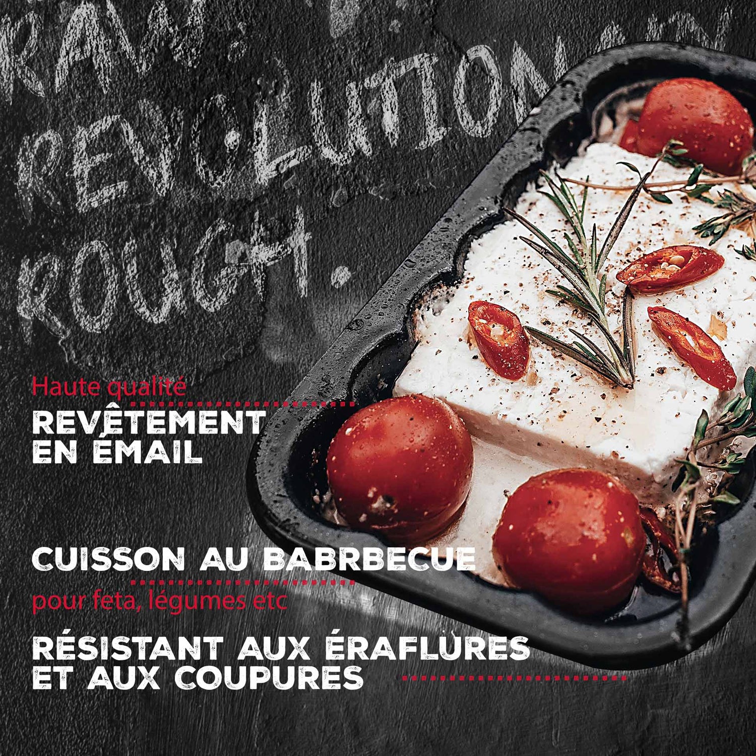 Lot de 2 plats à barbecue en acier émaillé 21 x 12 cm FM Professional Barbecue