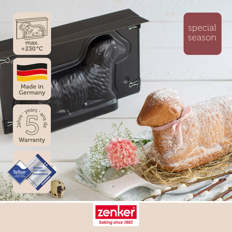 Lot de 2 moules à gâteaux 3D en forme d'agneau pascal 900 ml Zenker Special Season