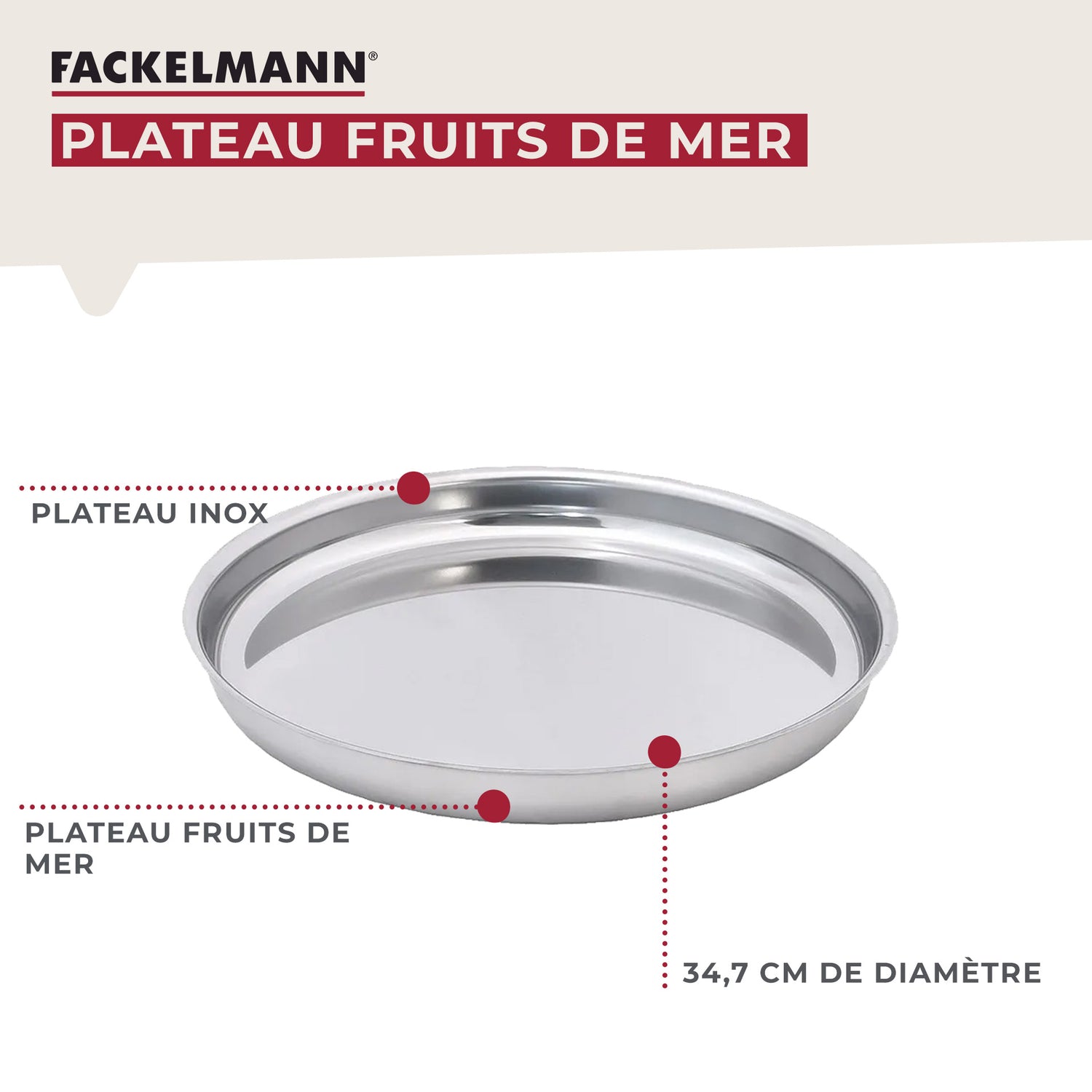 Lot de 2 plateaux pour fruits de mer 34,7 cm Fackelmann Spécialités Culinaires