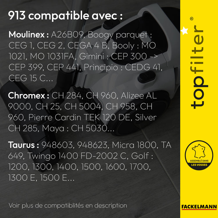 Lot de 4 packs de 4 sacs aspirateur 64913 Moulinex TopFilter Premium