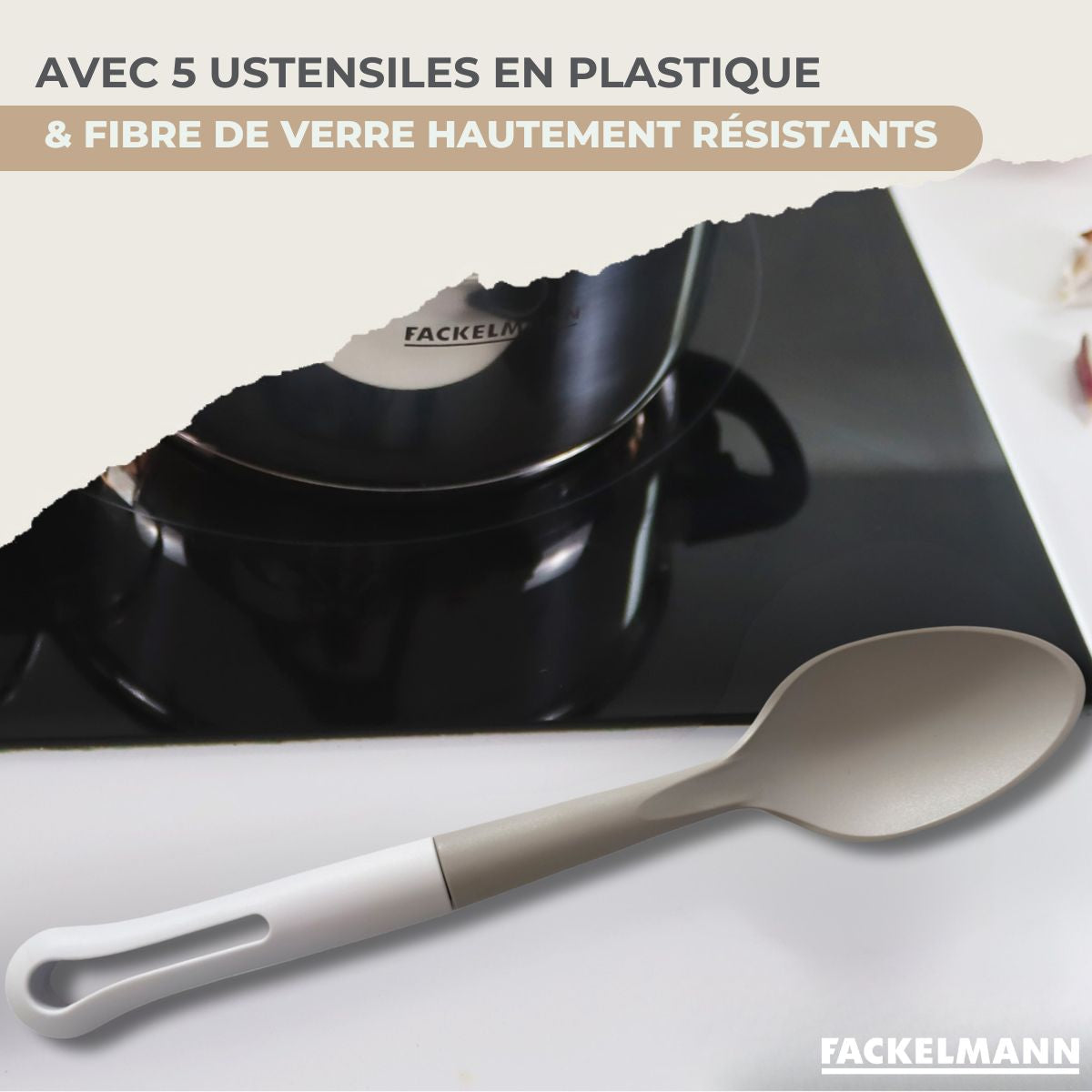 Batterie de cuisine Généva Brillant Vario avec 3 faitouts et 3 poêles avec couvercles et 8 ustensiles Fackelmann Généva Brillant Vario avec couvercles
