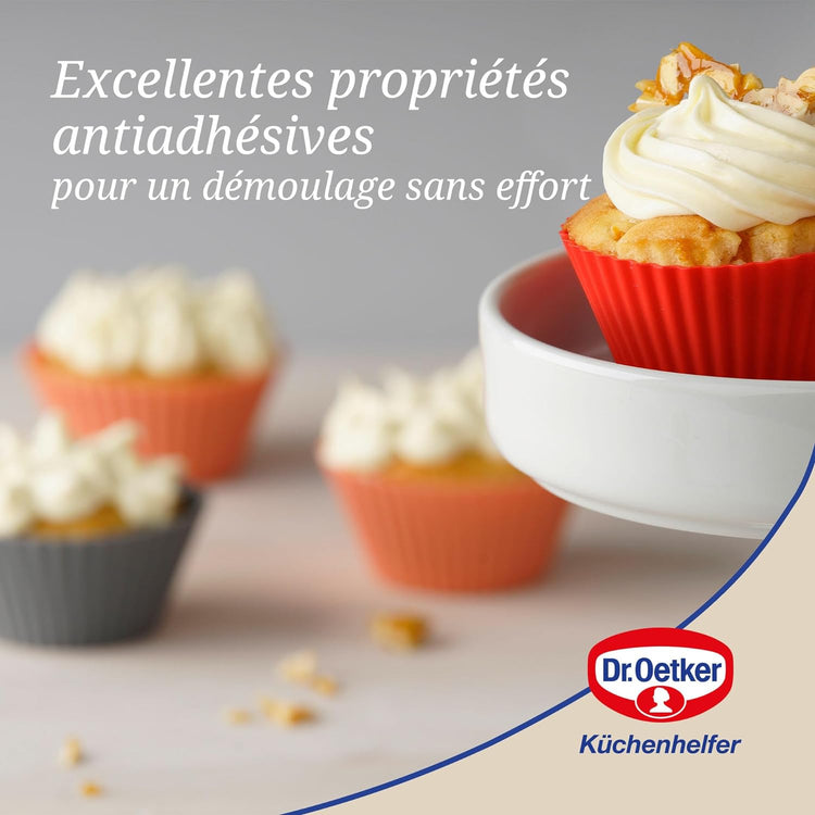 Lot de 12 caissettes muffins en silicone Dr. Oetker Flexxibel Love