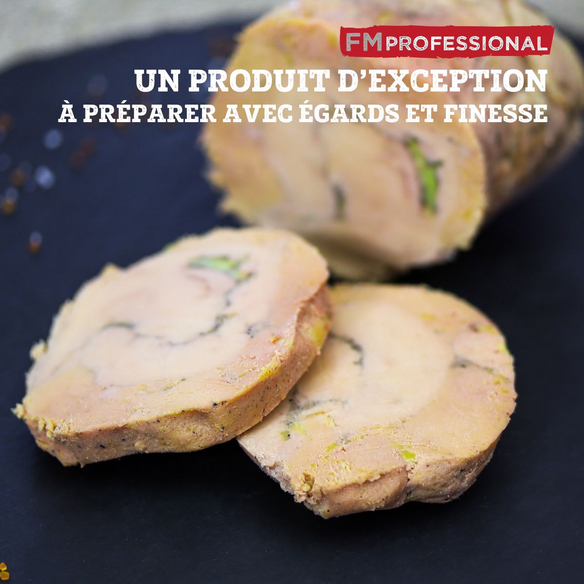 Coupe et présentation foie gras en marbre FM Professional